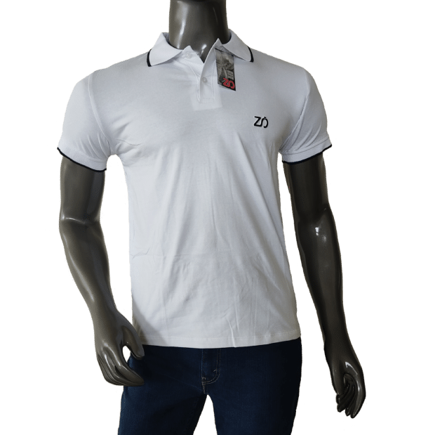 Camiseta Tipo Polo ZO - PA206 Blanca Ln