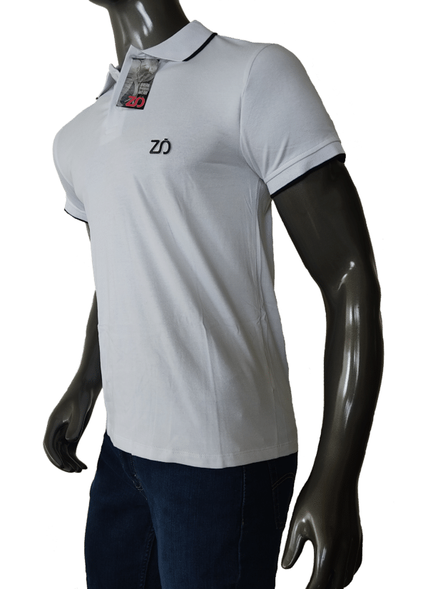 Camiseta Tipo Polo ZO - PA206 Blanca Ln - Imagen 2